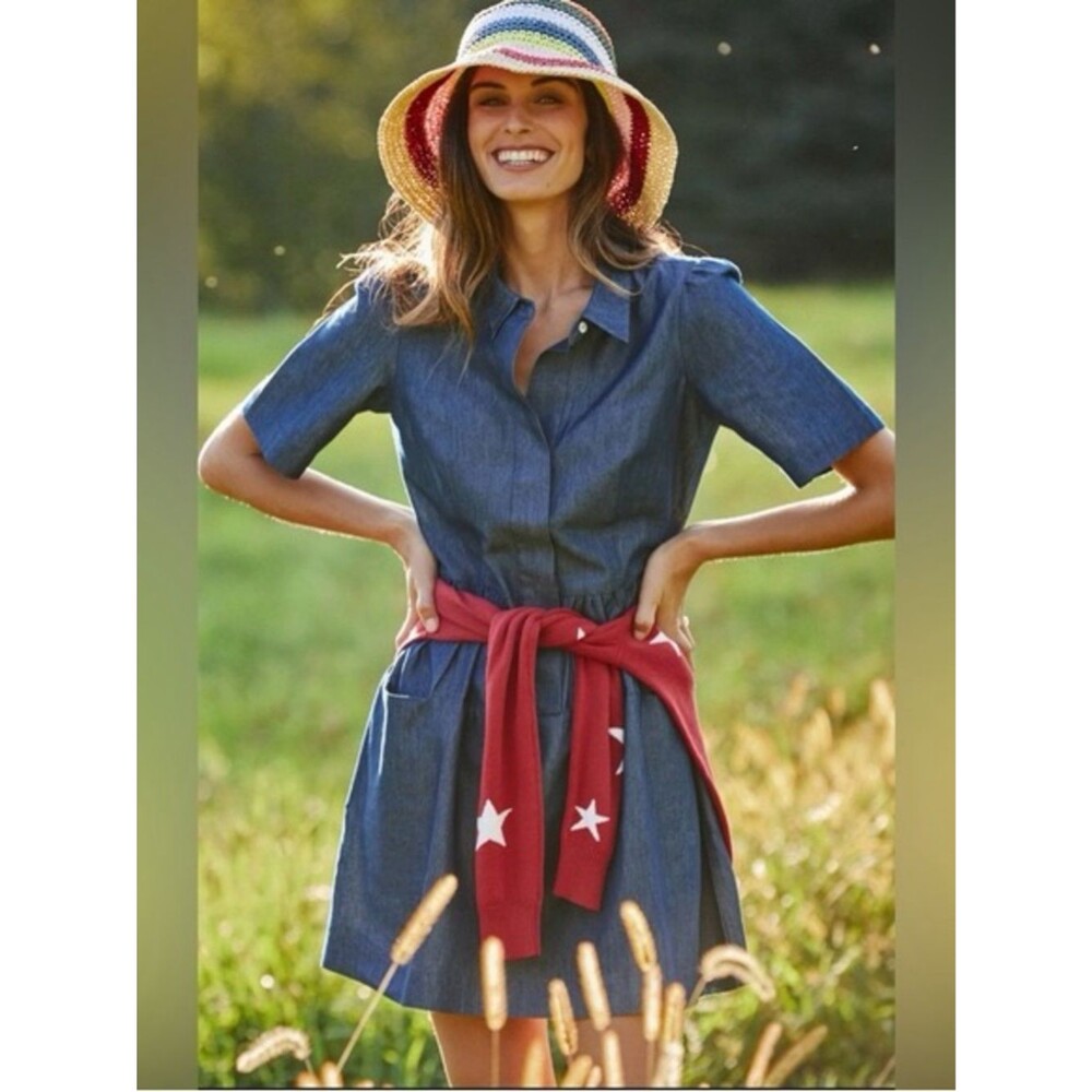 TYLER BOE JORDAN LIGHT DENIM SHIRTDRESS CHAMBRAY Medium